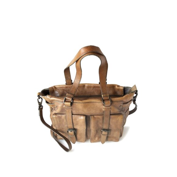 VTG Halogen Large Satchel Bag Handstained Italian Leather - Picture 4 of 10